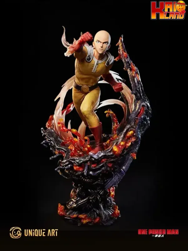 One Punch Man Unique Art Saitama Licensed Resin Statue jpg
