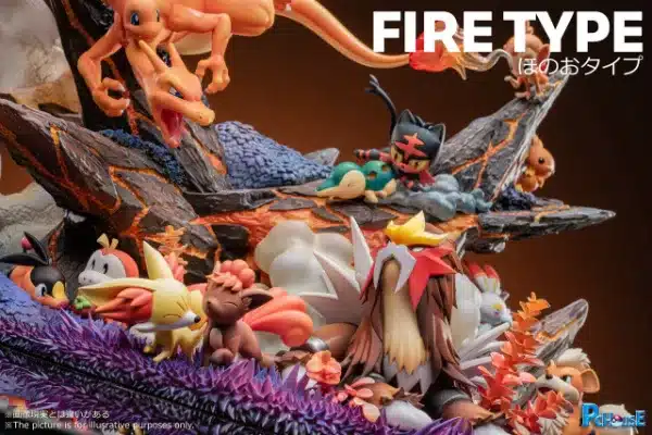 Pokemon PC House Studio Charizard Group Fire Resin Statue 6