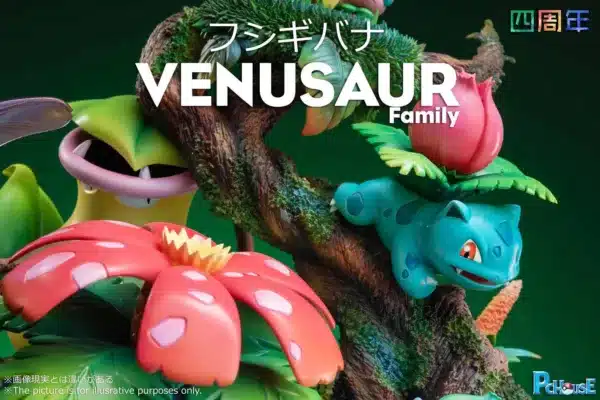 Pokemon Pc House Studio Venusaur Family Resin Statue 4