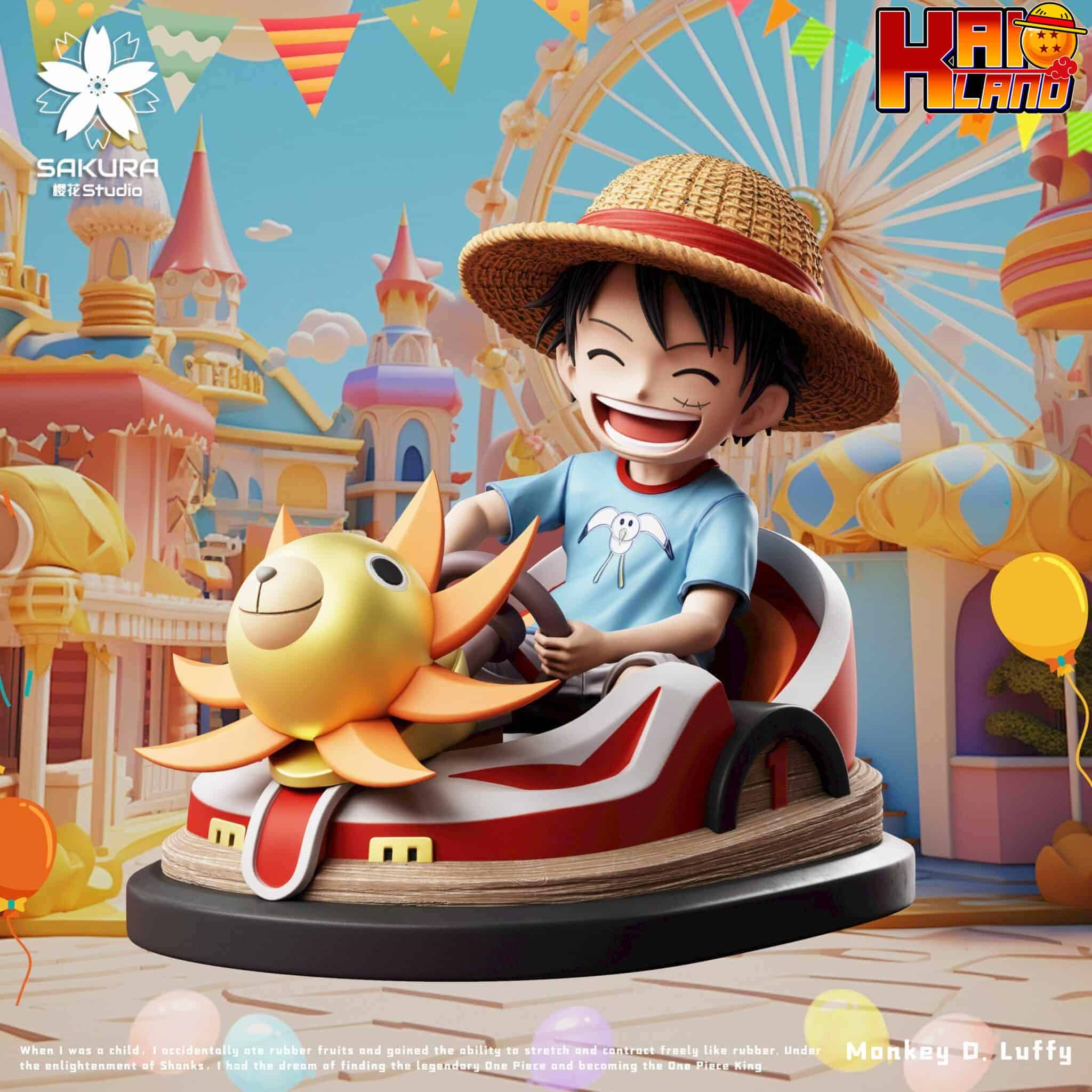 One Piece Sakura Studio Bumper Car Luffy Resin Statue