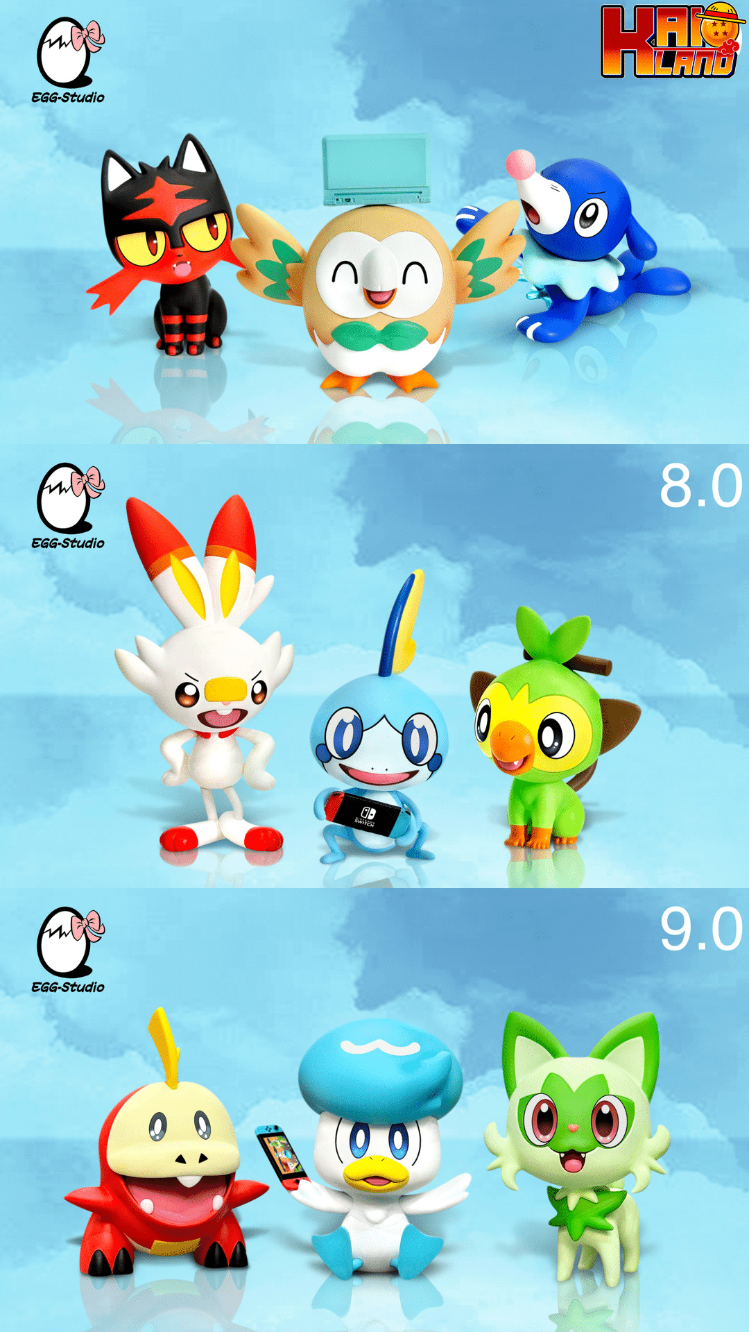 Pokemon EGG Studio Seven x Eight x Nine Generation Resin Statue