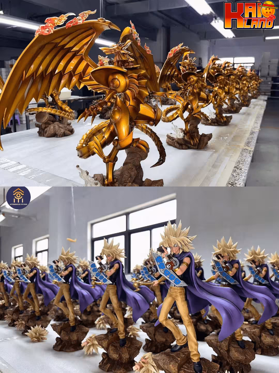 YuGiOh Aftershock Studio The Winged Dragon of Ra x Marik Ishtar Resin Statue
