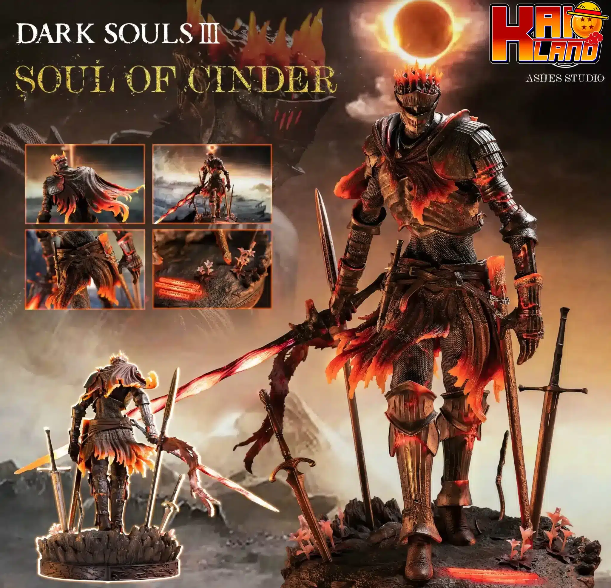 Dark Soul III Ashes Studio Souls of Cinder Resin Statue