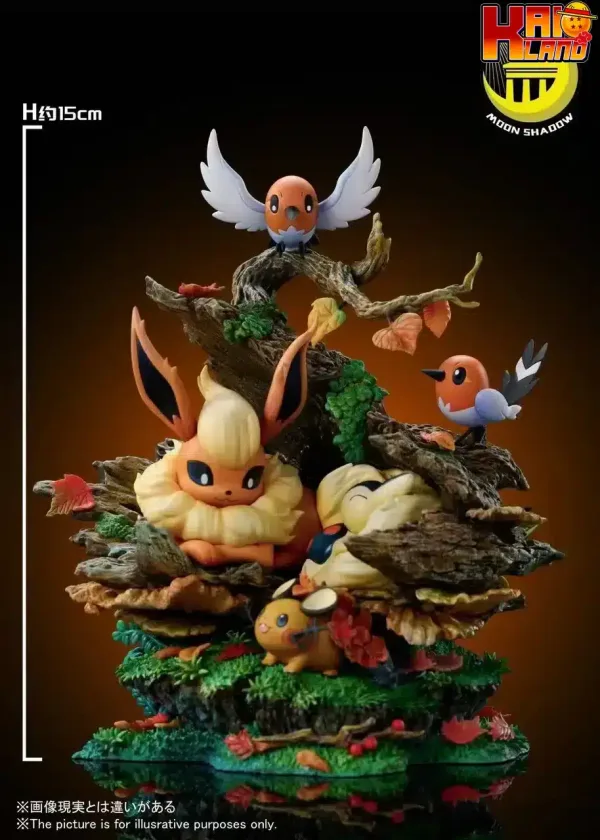 Pokemon Moon Shadow Studio Flareon Group Resin Statue 1