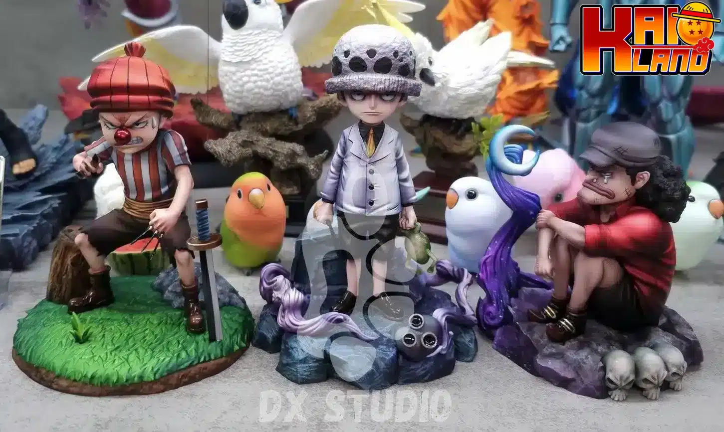 One Piece DX Studio Childhood Buggy x Law x Blackbeard Resin Statue