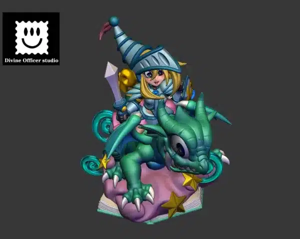 YuGiOh Divine Officer Studio Timaeus Black Magician x Black Witch Resin Statue 6