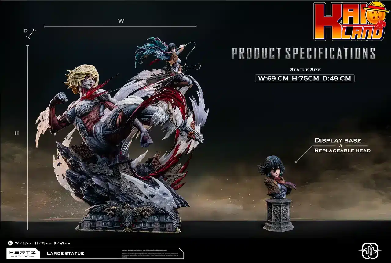 Attack on Titan Hertz Studio Mikasa Ackerman Vs Female Titan Resin Statue