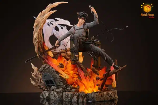 Attack on Titan Model Power Studio Urban Warfare Levi Ackerman Resin Statue 0