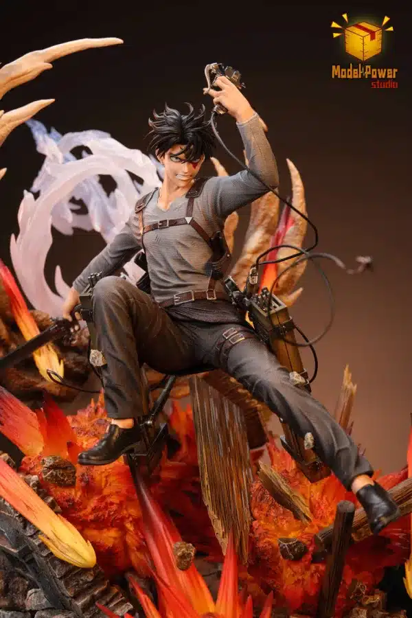 Attack on Titan Model Power Studio Urban Warfare Levi Ackerman Resin Statue 5