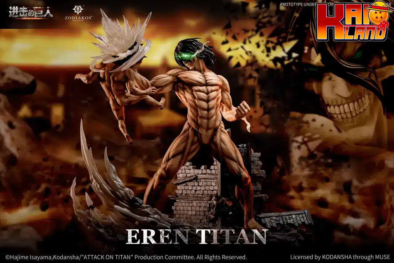 Attack on Titan Zodiakos Studio Eren Titan Licensed Resin Statue
