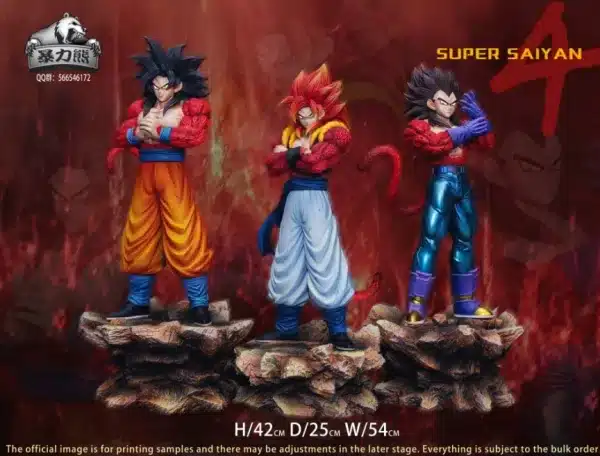 Dragon Ball Violent Bear Studio SSJ4 Goku x Vegeta x Gogeta Resin Statue 1