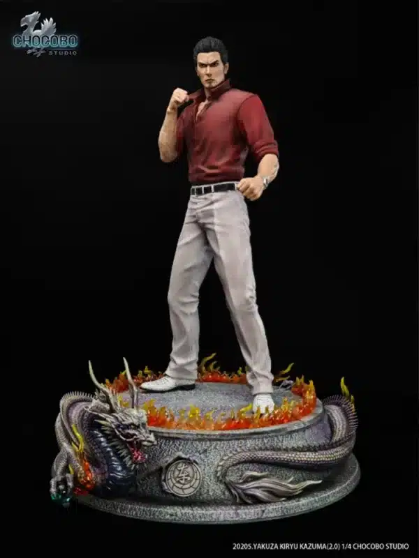 Yakuza Like a Dragon Chocobo Studio Yakuza Kazuma Kiryu Resin Statue 4