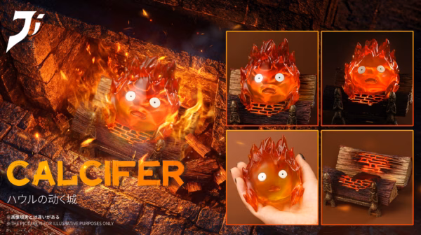 Howls Moving Castle Ji Studio Shocked Calcifer Resin Statue 2