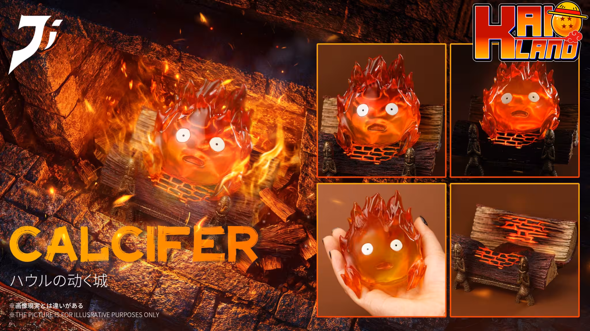 Howls Moving Castle Ji Studio Shocked Calcifer Resin Statue