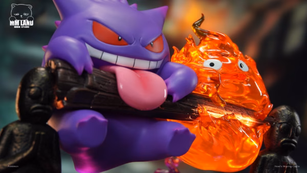 Pokemon x Howls Moving Castle MMLAND Studio Gengar x Calcifer Resin Statue 2