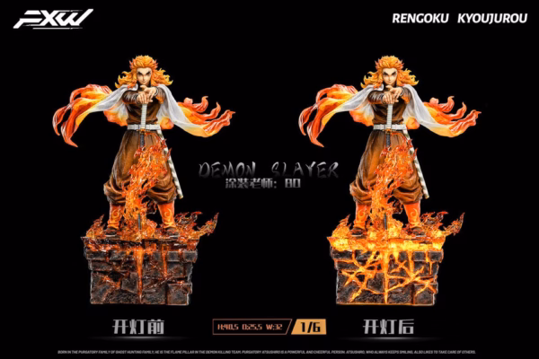 Kimetsu No Yaiba FXW Studio Flame Hashira Rengoku Kyojuro Resin Statue 1