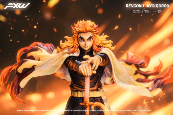 Kimetsu No Yaiba FXW Studio Flame Hashira Rengoku Kyojuro Resin Statue 4