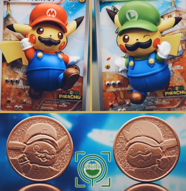 Pokemon Geisha Studio Mario Pikachu x Luigi Pikachu Resin Statue 5