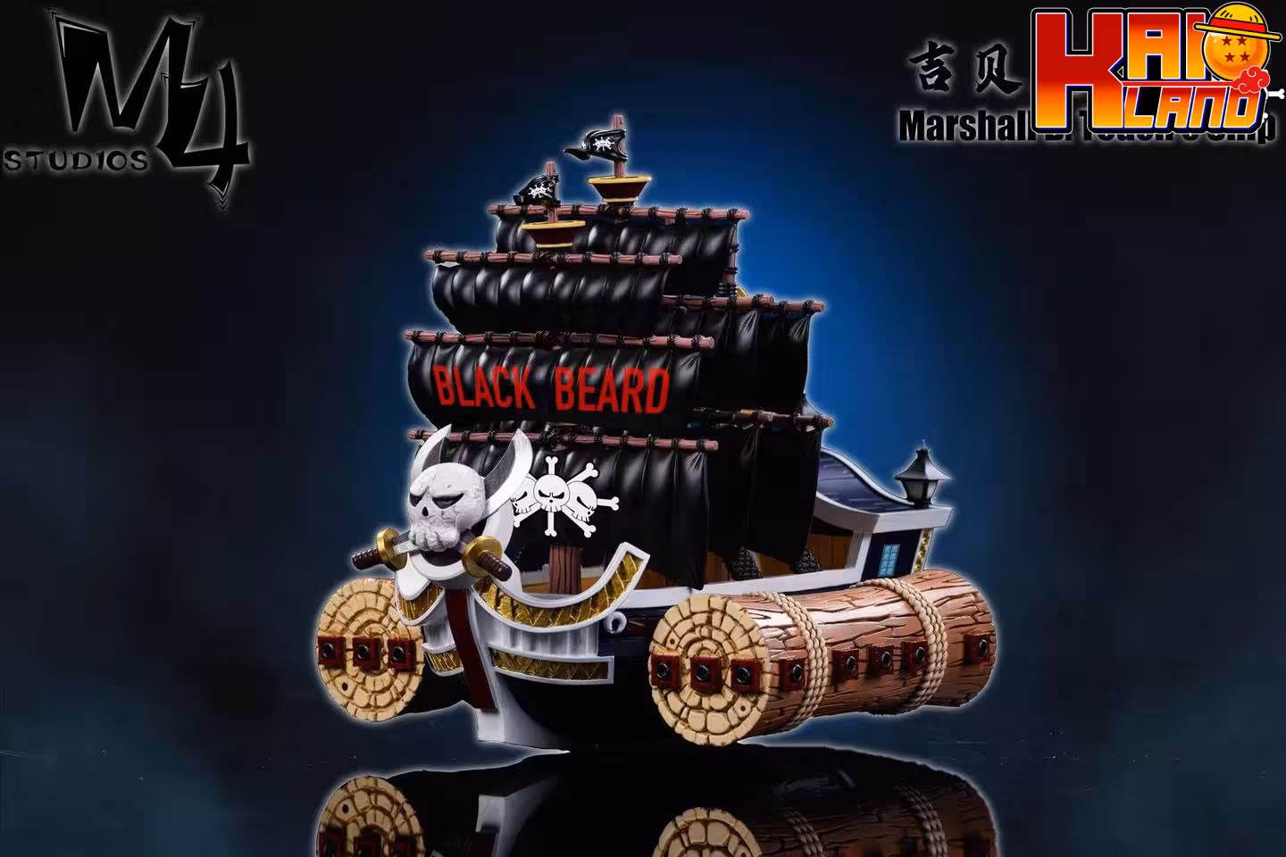 One Piece M4 Studio Marshall D Teach x Kurohige Ship Resin Statue