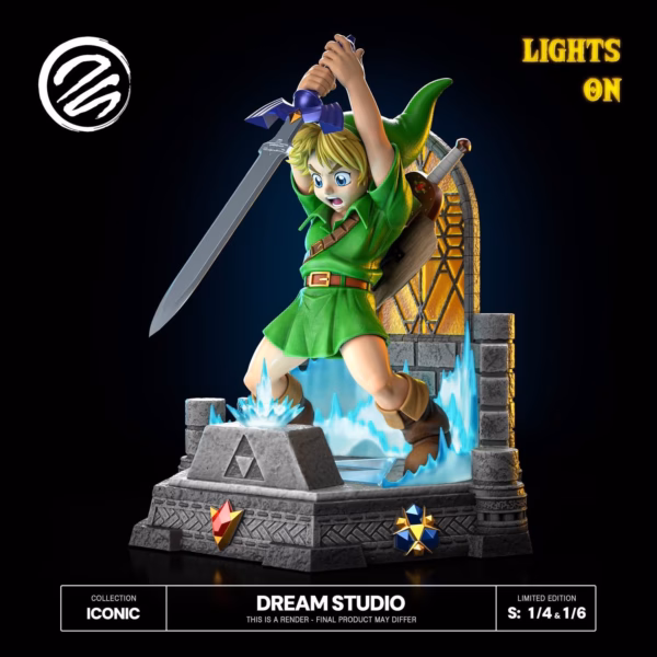 The Legend of Zelda Dream Studio Ocarina Of Time Link Pulling Master Sword Resin Statue 4