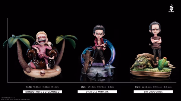 One Piece DX Studio Kid Doflamingo x Crocodile x Mihawk Resin Statue 1