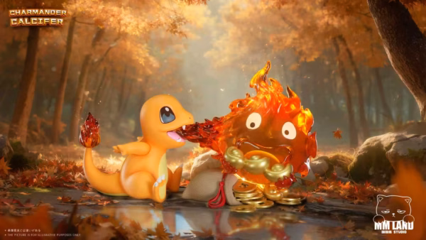 Pokemon X Howls Moving Castle MMLAND Studio Charmander x Calcifer Resin Statue 2