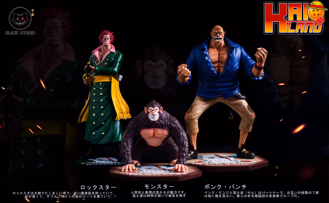 One Piece Black Studio Bonk Punch x Rockstar x Monster Resin Statue