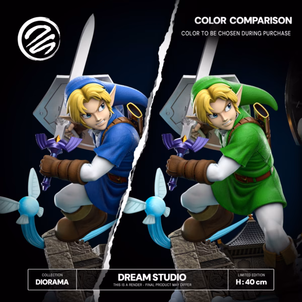 The Legend of Zelda Dream Studio Collectibles LINK OoT vs DARK LINK Diorama Resin Statue 4