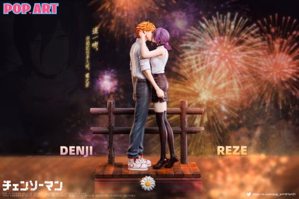 Chainsaw Man POP ART Studio Denji x Reze Sweet Kiss Resin Statue 1