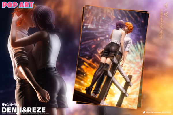 Chainsaw Man POP ART Studio Denji x Reze Sweet Kiss Resin Statue 6