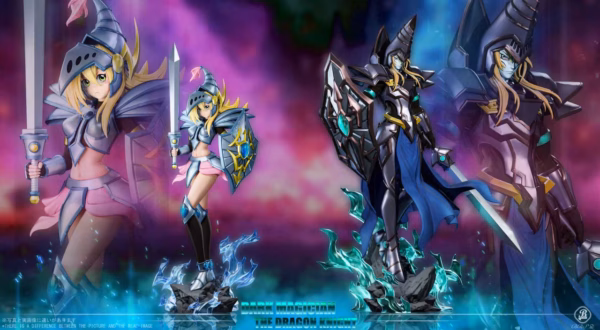 YuGiOh BBSD Studio Dark Magician x Dark Magician Girl Resin Statue 1