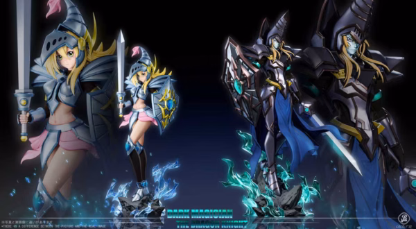 YuGiOh BBSD Studio Dark Magician x Dark Magician Girl Resin Statue 2