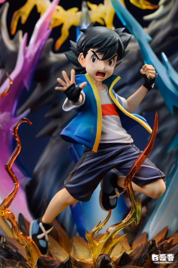 Pokemon White Noise Studio Ash Ketchum x Pikachu Thunderbolt Resin Statue 3
