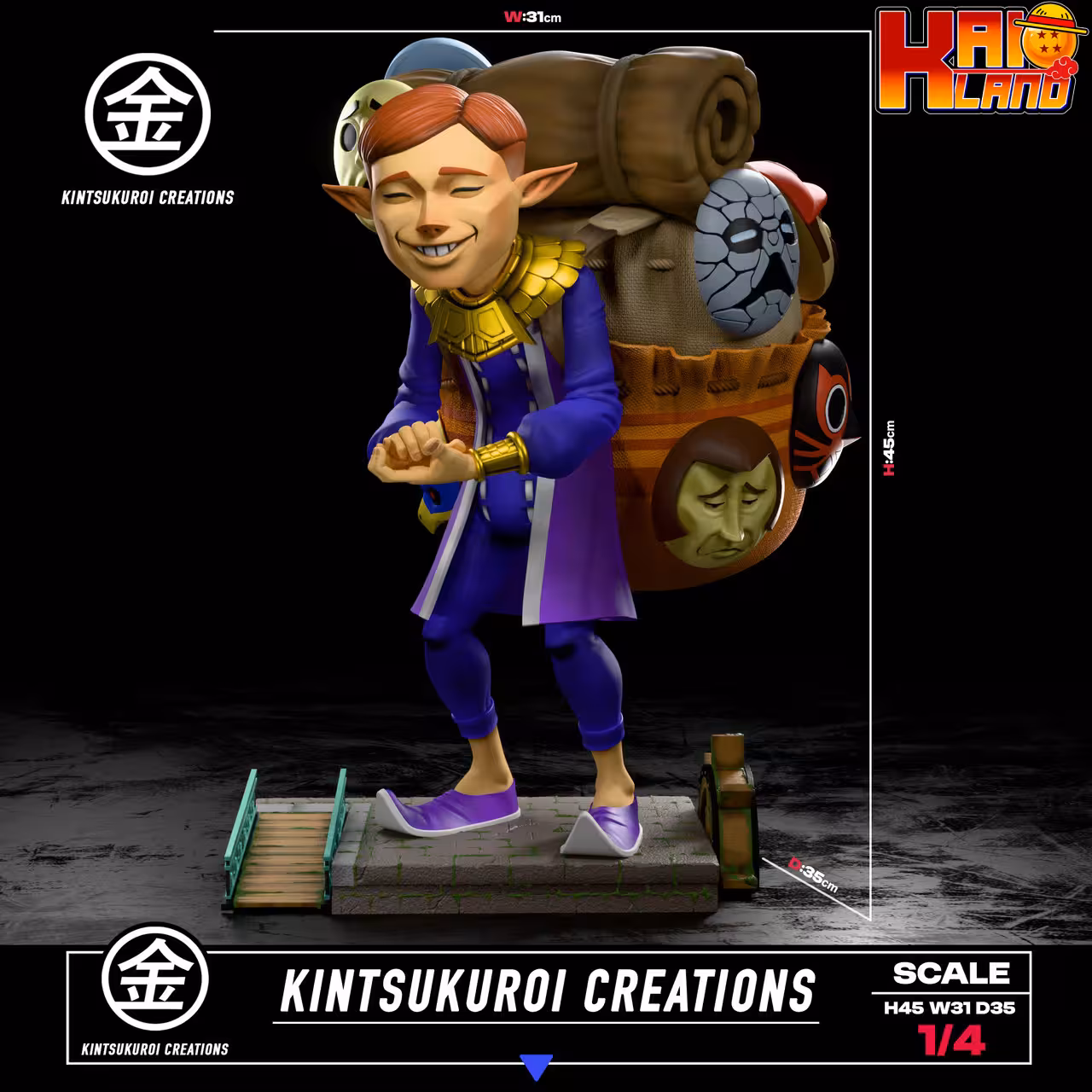 The Legend of Zelda Kintsukuroi Creations Happy x Angry Mask Salesman Resin Statue
