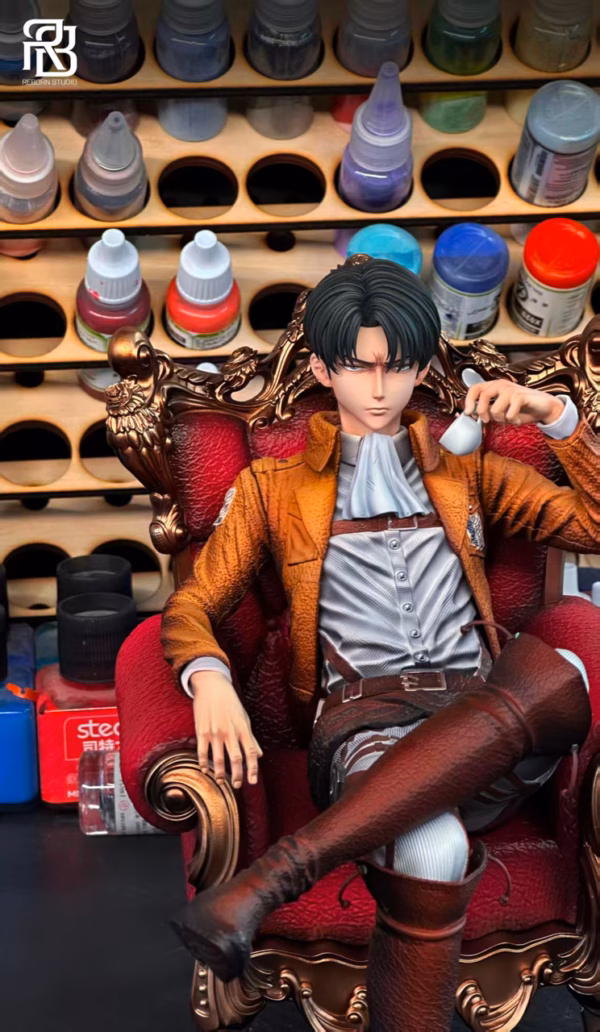 Attack On Titan ReBorn Studio Levi Drinking Tea Resin Statue 2