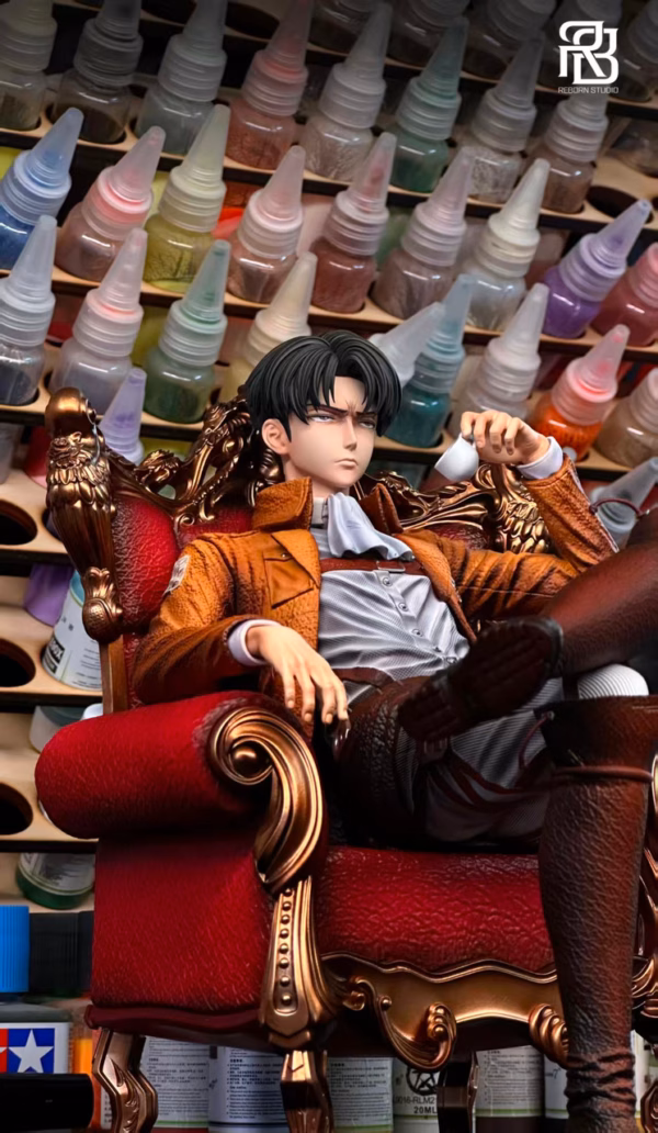 Attack On Titan ReBorn Studio Levi Drinking Tea Resin Statue 3