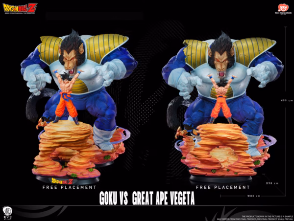 Dragon Ball Ryu Studio Vegeta Ozaru Vs Goku Licensed Resin Statue 7