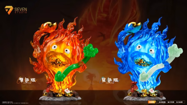 Howls Moving Castle Seven Studio Lucky Ruyi Calcifer Resin Statue 1