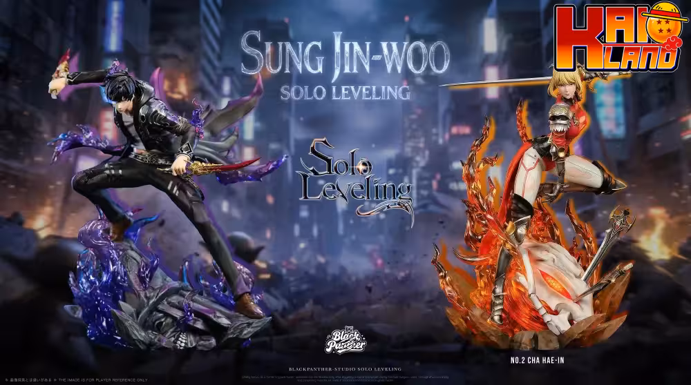 Solo Leveling Black Panther Studio Sung Jin Woo X Cha Hae In Resin Statue