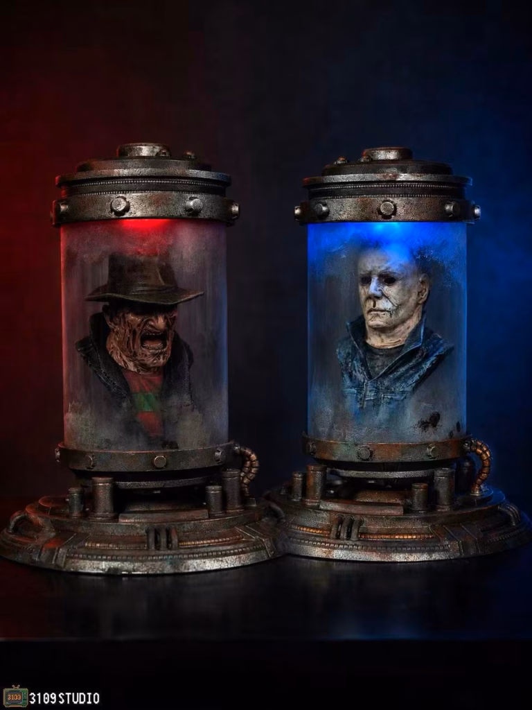 3109 Studio Michael Myers x Freddy Krueger head Jar Resin Statue
